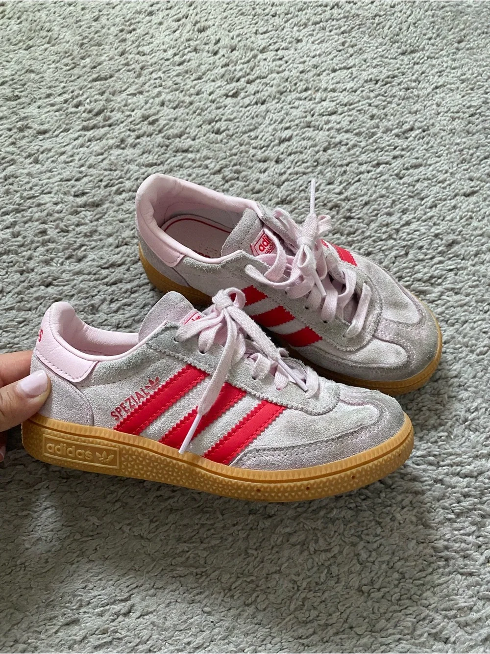 Girls Adidas Kids Pink & Silver Spezial Sneakers